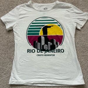 White Rio de Janeiro Y2K Graphic Baby-Tee